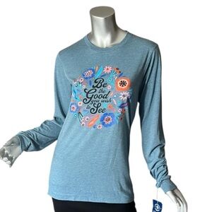 Northern Original SMALL Blue Long Sleeve Crew Neck T Shirt “Be The Good” Tee NEW